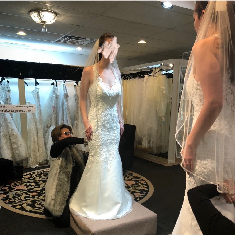 Gorgeous moonlight wedding dress! Fit and flare, so flattering! MSRP $1,895.